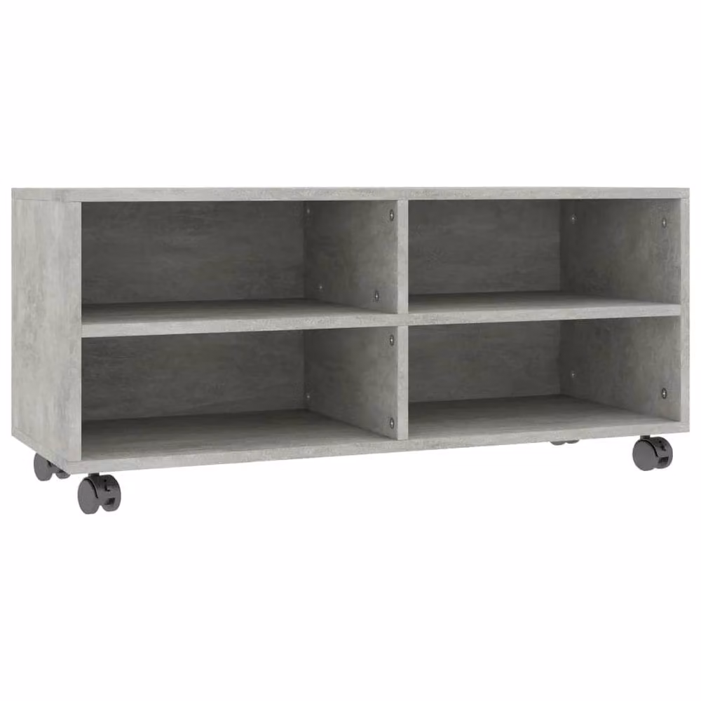 Berkfield Home TV Cabinet in Concrete Grey with Castors, W/D/H: 90 x 35 x 35 cm – 3