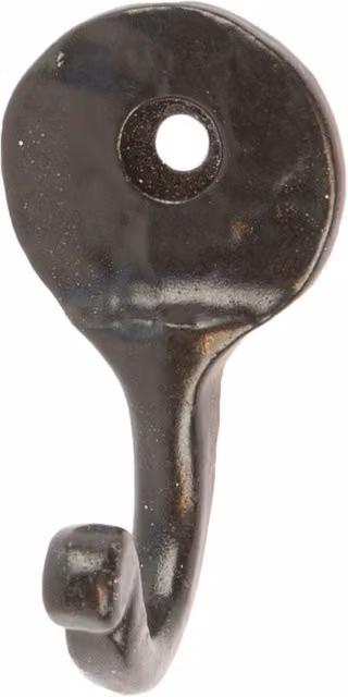 Hammer and Tongs Matt Black Iron Hammered Round Plate Single Hook – 4