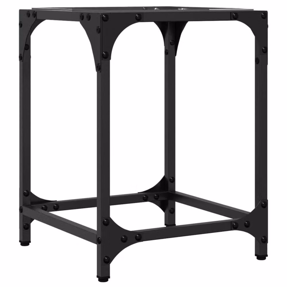 Berkfield Home Modern Square Coffee Table with Transparent Glass Top and Black Steel Frame, W/D/H: 30 x 30 x 40 cm – 4