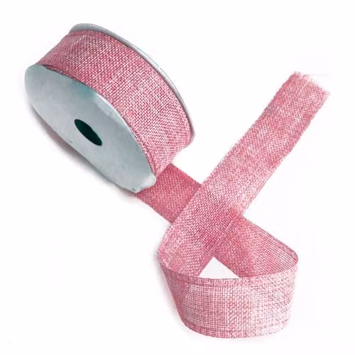 KDMD Natural Texture Textile Ribbon, Pink, Width: 3.8 cm, Length: 20 m
