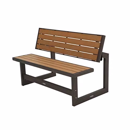 LIFETIME Brown Convertible Bench Table for Garden and Terrace – 1