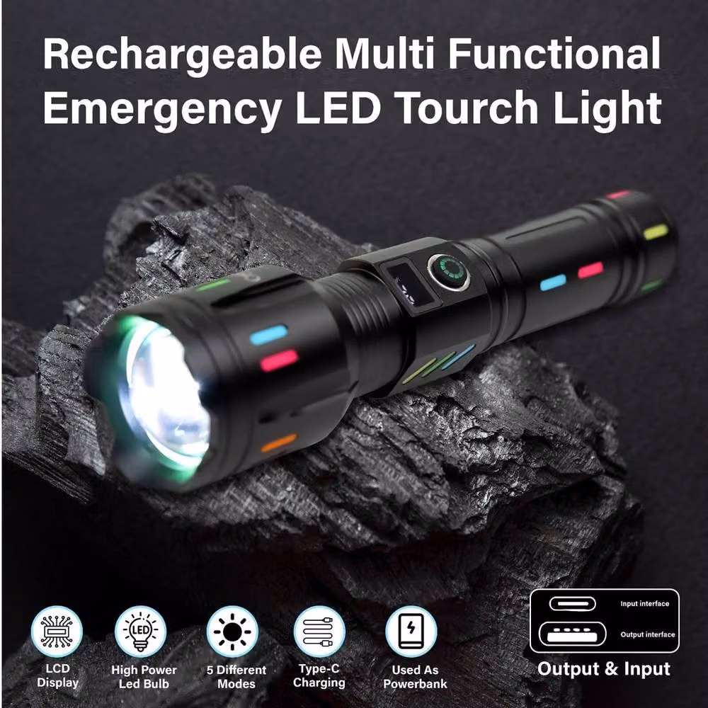 Kelvenix Super Bright LED Torch, 2000 Lumens, Black – 3