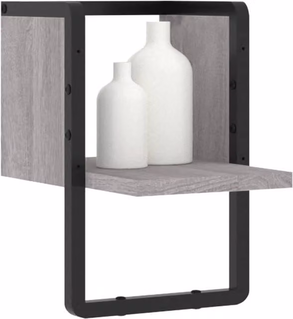 Berkfield Home Wall Mounted Bar Shelf in Grey Sonoma, W/D/H: 20 x 25 x 30 cm