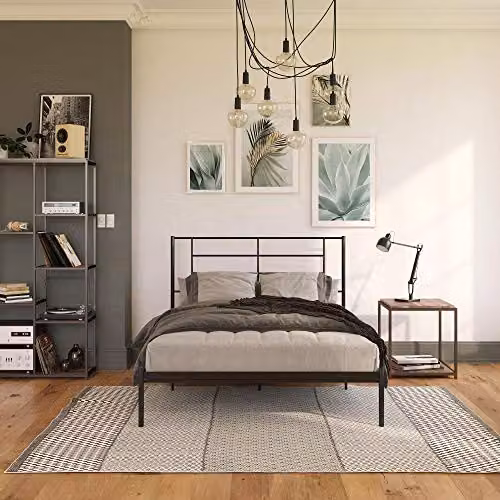 DHP Furniture Jensen Modern Metal Bed in Black, W/D/H: 180 x 200 x 116.85 cm – 5