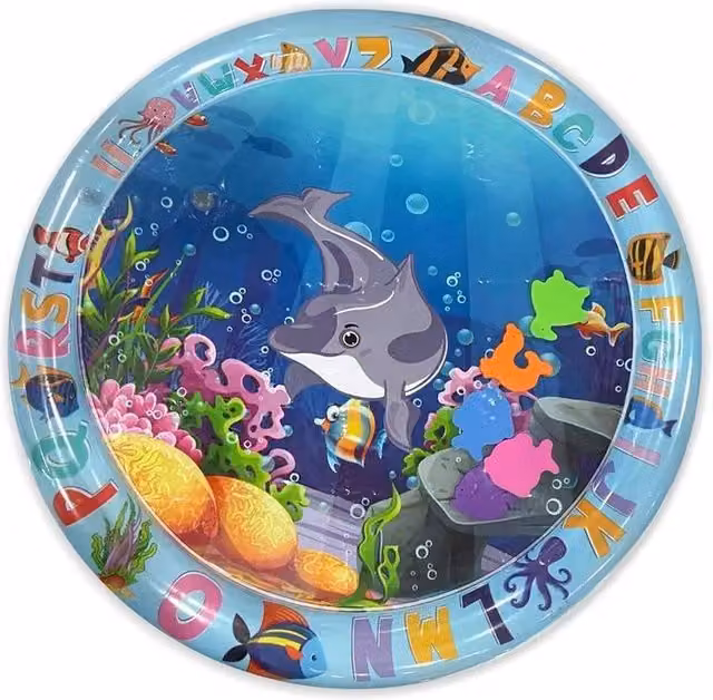 DYZI Blue and Multicolour Sensory Aquarium Water Play Mat made of PVC