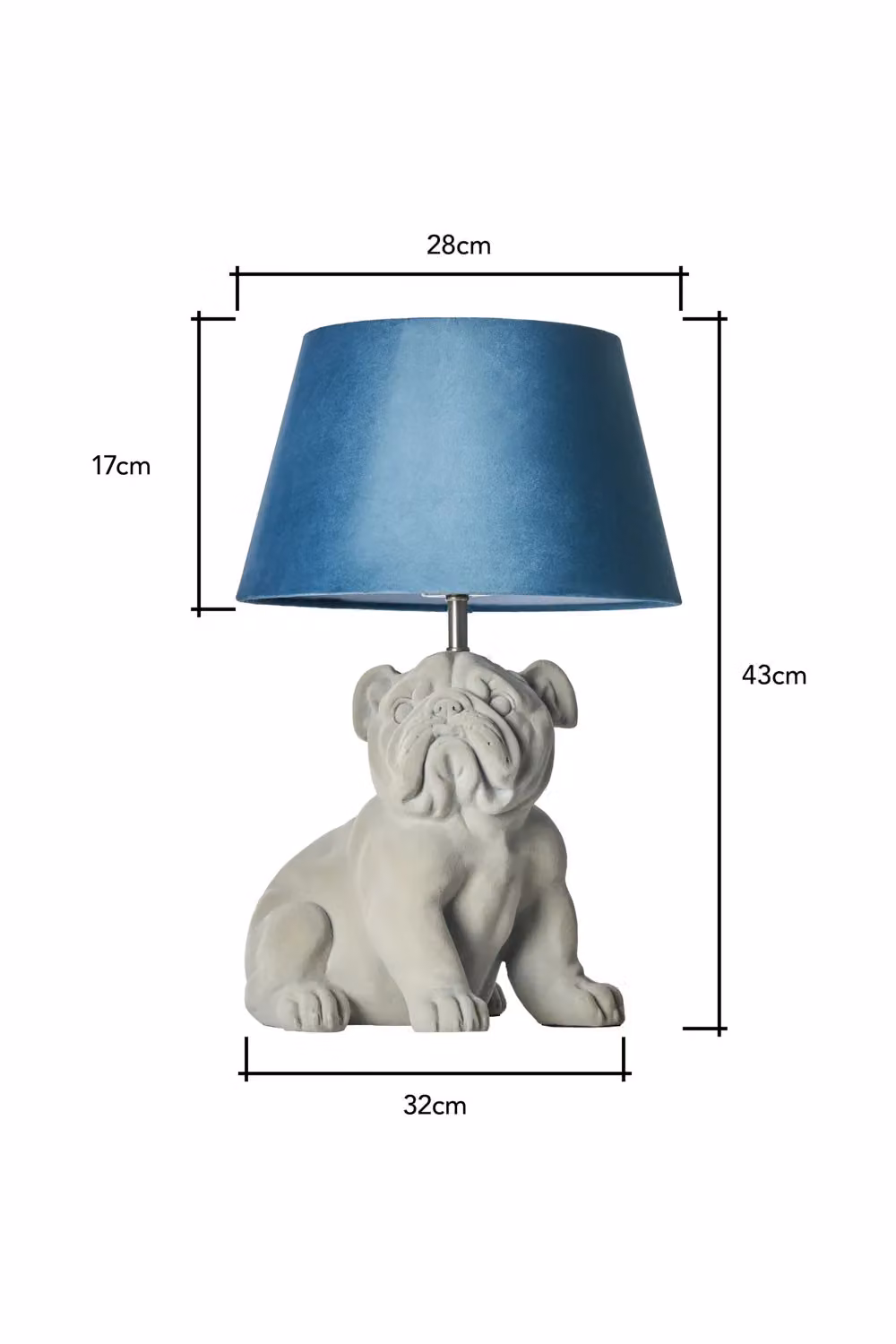 BHS Lighting Boris Bulldog Tabletop Lamp in Petrol Blue Ceramic and Fabric – 3