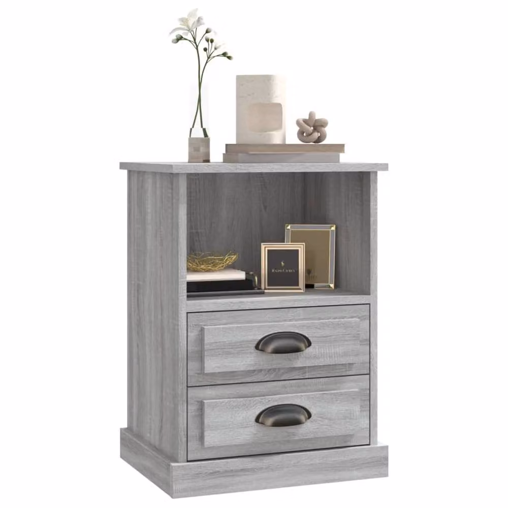 Berkfield Home Elegant Bedside Cabinet in Grey Sonoma, W: 43 cm, D: 36 cm, H: 60 cm – 3