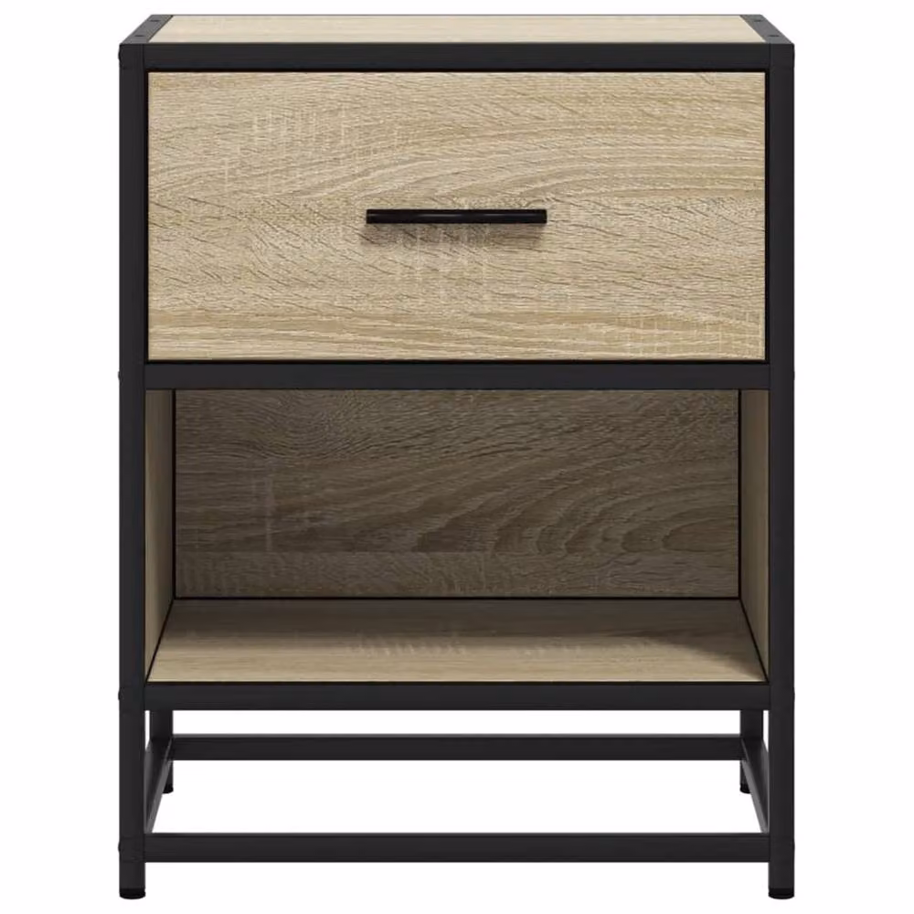 Berkfield Home Set of 2 Sonoma Oak Bedside Cabinets in Light Tan, W/D/H: 40 x 31 x 50 cm – 5
