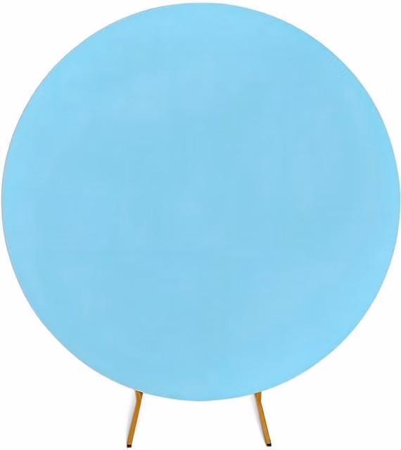 Neel Blue Round Arch Backdrop Cover, Wrinkle-Resistant Spandex Circle Stand Cover in Baby Blue, Diameter: 200 cm