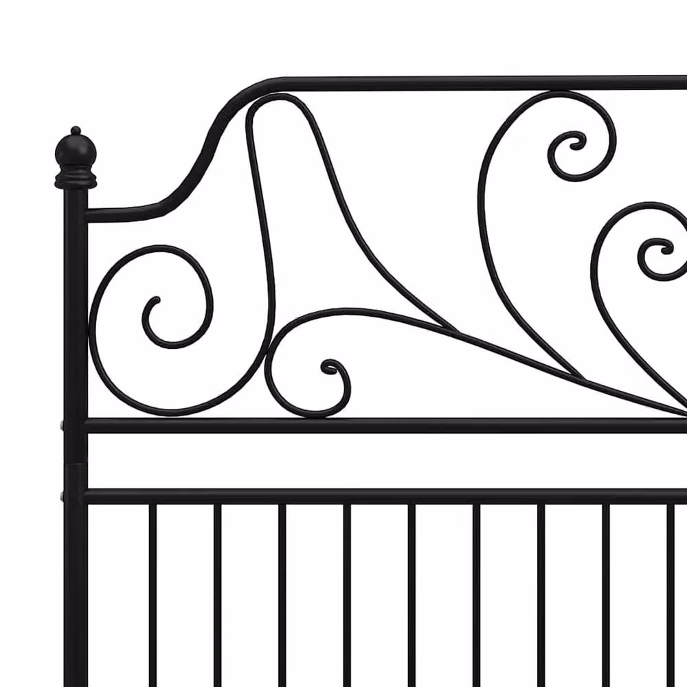 Berkfield Home Black Metal Bed Frame W: 140 cm, L: 200 cm – 2