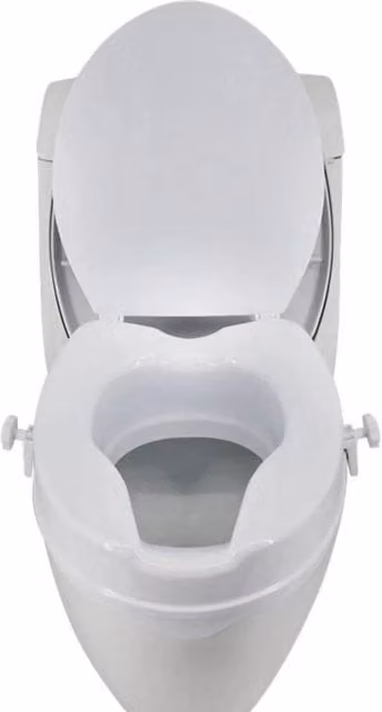 Kelvenix 4 inch Raised Toilet Seat with Lid, White, W: 52 cm – 1