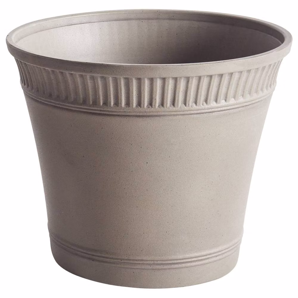 Wyld and Coco Grey Round Matte Ceramic Planter Tub for Indoor and Outdoor Use, Diameter: 44 cm – 2