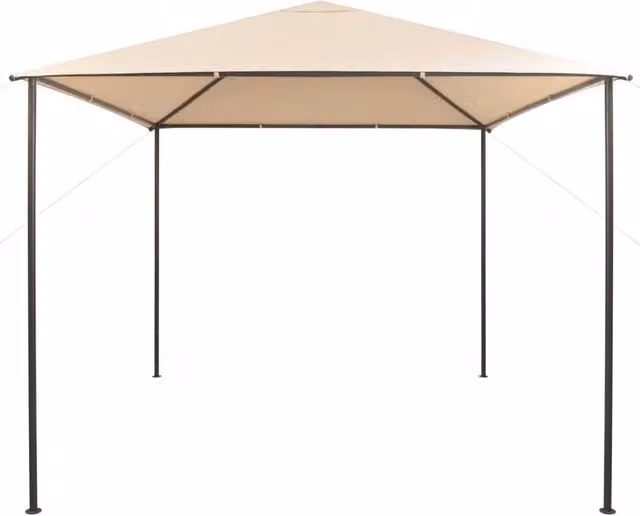 Berkfield Home Gazebo Pavilion Tent Canopy with Steel Frame, Beige, W/D/H: 300 x 300 x 300 cm