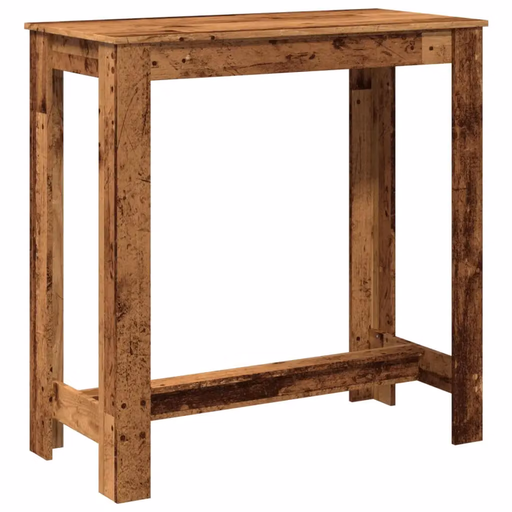 Berkfield Home Bar Table in Brown Old Wood, W/D/H: 102 x 50 x 103.5 cm – 2