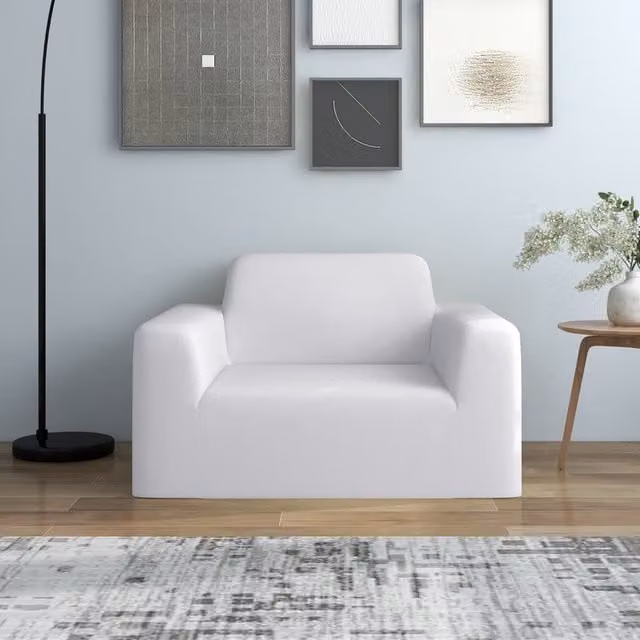 Berkfield Home Stretch Couch Slipcover in White Polyester Jersey
