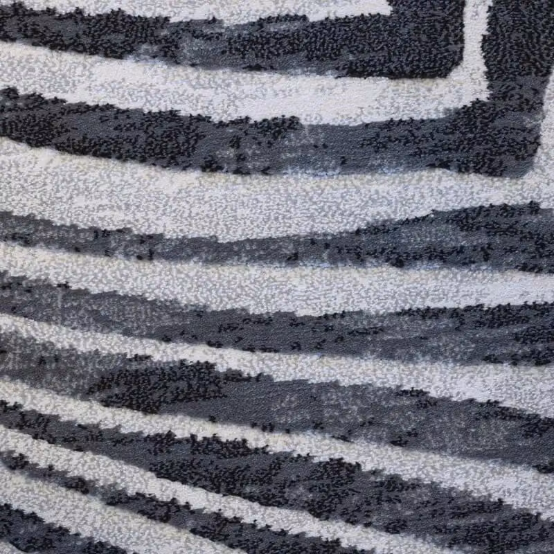 The Rug Shop UK Black Modern Abstract Optical 3D Easy To Clean Polypropylene Area Rug W: 160 cm, D: 230 cm – 3