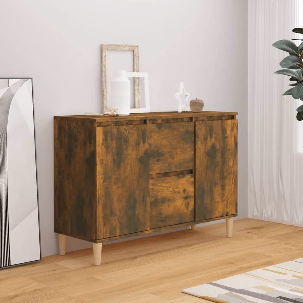 Berkfield Home Smoked Oak Sideboard in Brown, W/D/H: 103.5 x 35 x 70 cm – 2