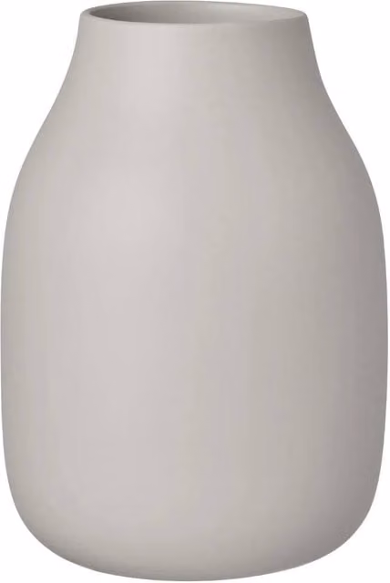 Blomus COLORA Vase Size L in Mourning Dove Matt Light Grey Ceramic
