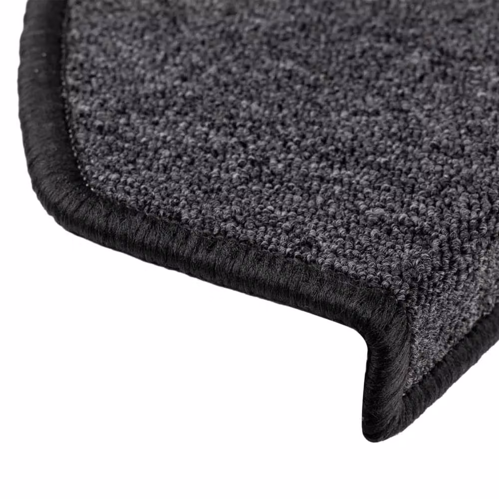 Berkfield Home Non-Slip Self-Adhesive Carpet Stair Treads, 15 Pieces, Anthracite, W: 65 cm, D: 24 cm, H: 4 cm – 4