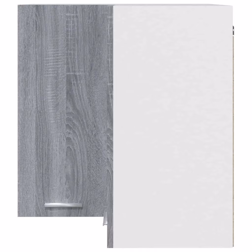 Berkfield Home Grey Sonoma Wall Mounted Corner Kitchen Cabinet with Hinged Doors W/D/H: 57 x 57 x 60 cm – 4