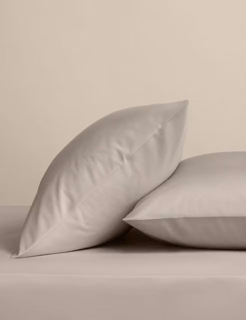 M&S Egyptian Cotton 400 Thread Count Percale Pillowcases, Beige