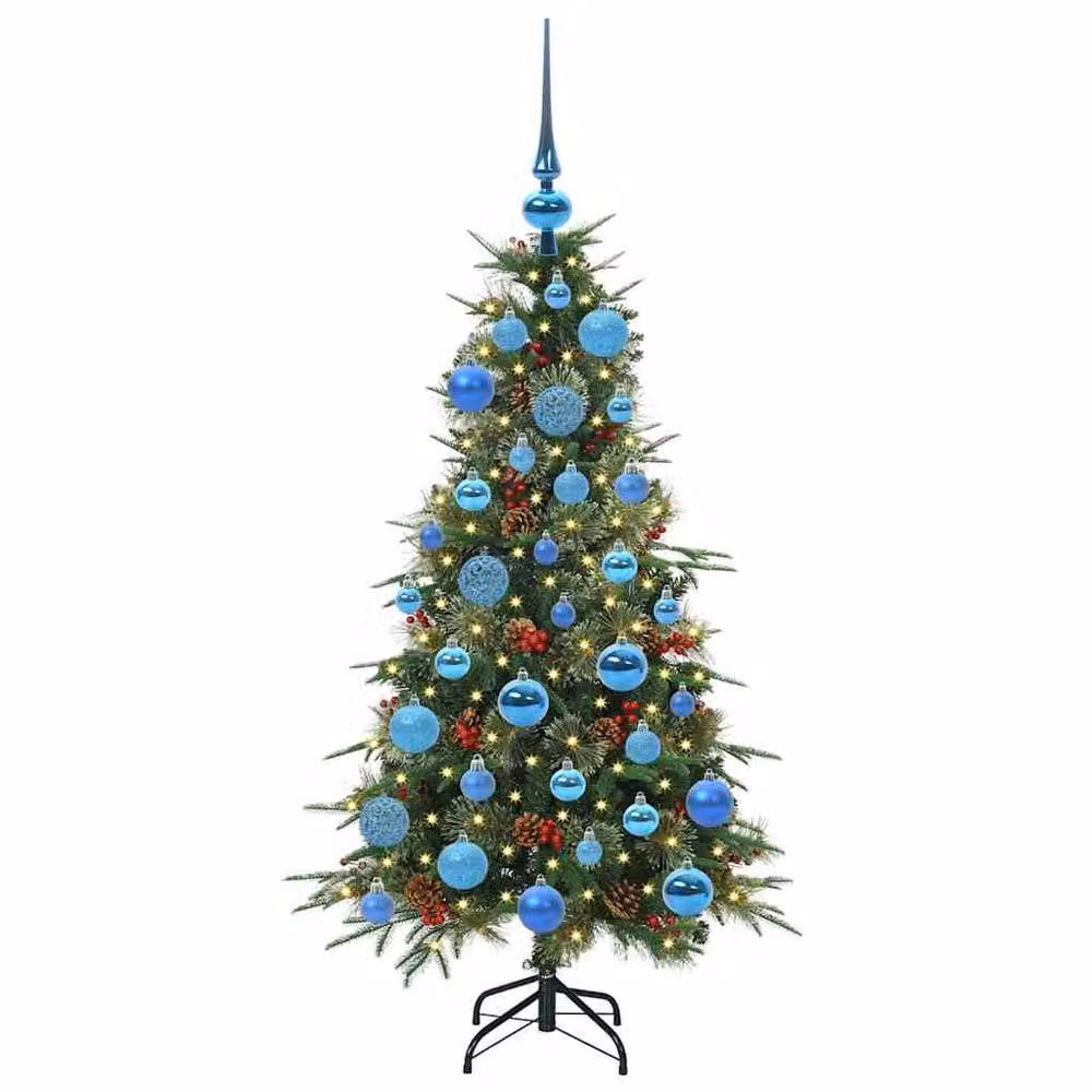 Berkfield Home Green Artificial Hinged Christmas Tree, Height: 120 cm – 3