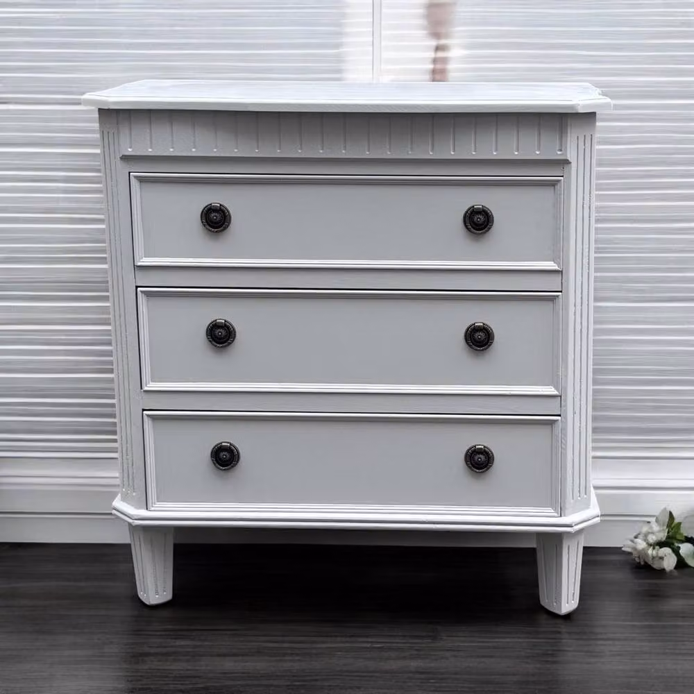 Minster 3 Drawer Chest of Drawers in Grey, W: 65 cm, D: 37 cm, H: 68 cm – 2