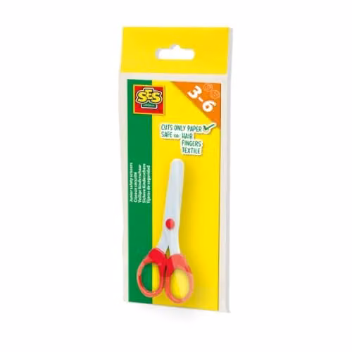 SES Creative Safety Scissors for Children in Multicolour and Red with Safety Tips