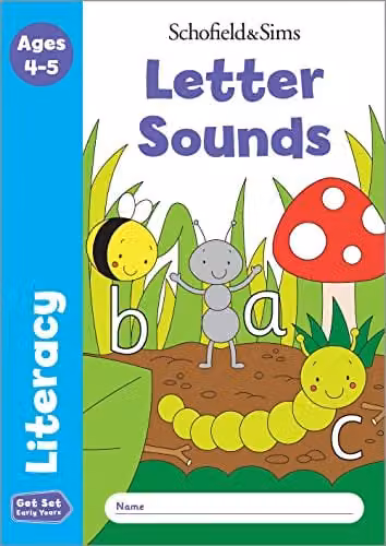 Schofield & Sims Letter Sounds Get Set Literacy Educational Resource for EYFS Children Ages 4-5 Multicolour