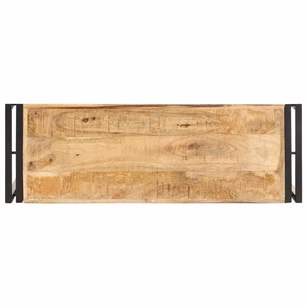 Berkfield Home Industrial Console Table in Brown Rough Mango Wood, W/D/H: 90 x 30 x 75 cm – 2