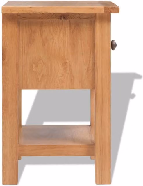 Berkfield Home Solid Oak Wood Nightstand in Brown, W/D/H: 36 x 30 x 47 cm – 1