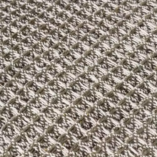Yard Lorne Waffle Pique Cotton Throw with Fringes in Green, W/D/H: 150 x 200 cm – 2