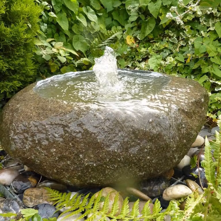Buttercup Farm Babbling Natural Boulder Water Feature with Pump in Brown