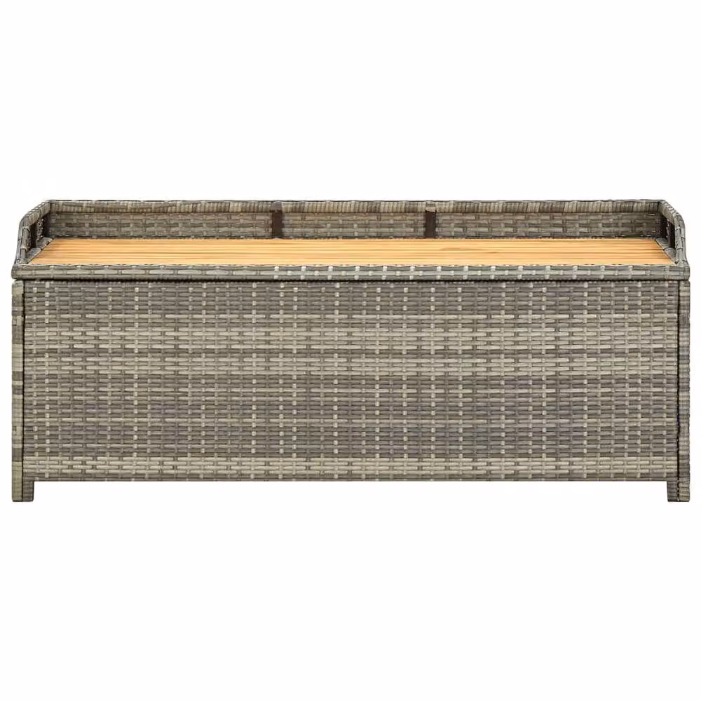Berkfield Home Garden Grey Poly Rattan Storage Bench – 2