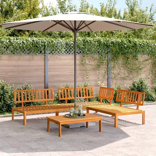 Berkfield Home 4 Piece Garden Pallet Sofa Set in Brown Solid Acacia Wood
