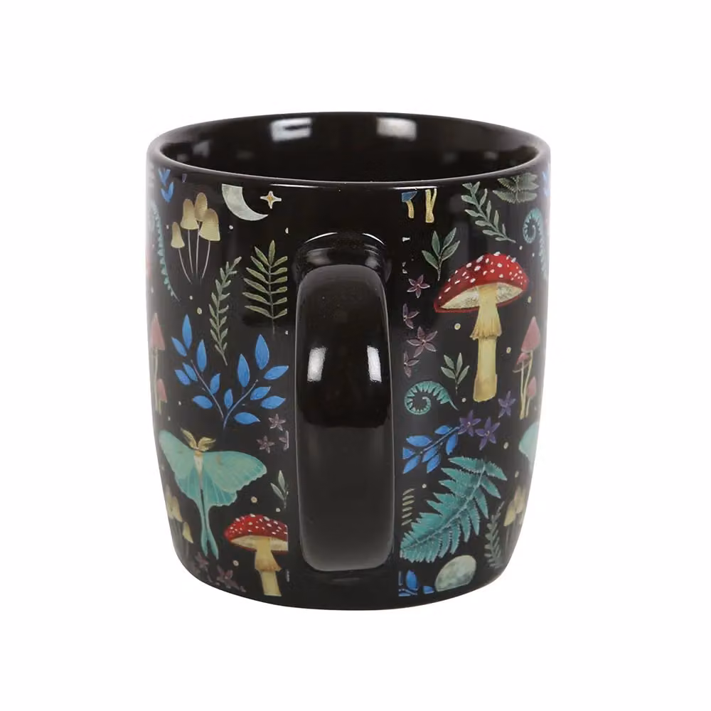 Something Different Dark Forest Floral Bone China Mug in Black – 2