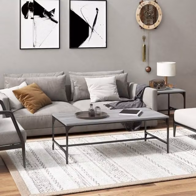 Berkfield Home Grey Sonoma Coffee Table in Engineered Wood W/D/H: 100 x 50 x 35 cm – 1