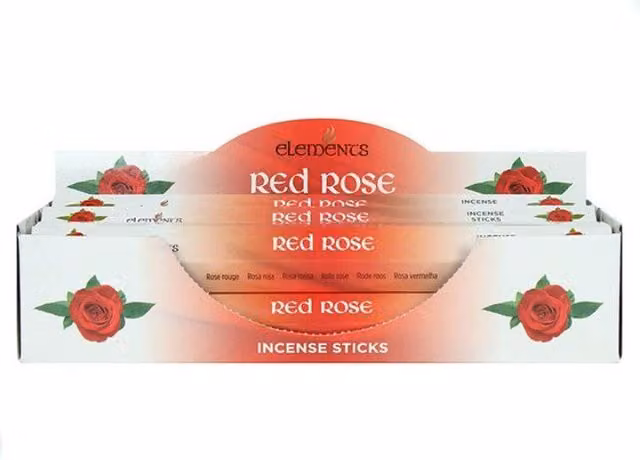 Elements Red Rose Floral Incense Sticks, Set of 6 Packets
