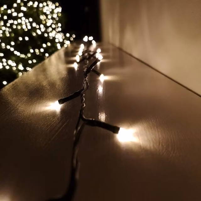 Samuel Alexander 380 LED Premier Christmas Outdoor Timer Lights, 23m, Warm White in Beige