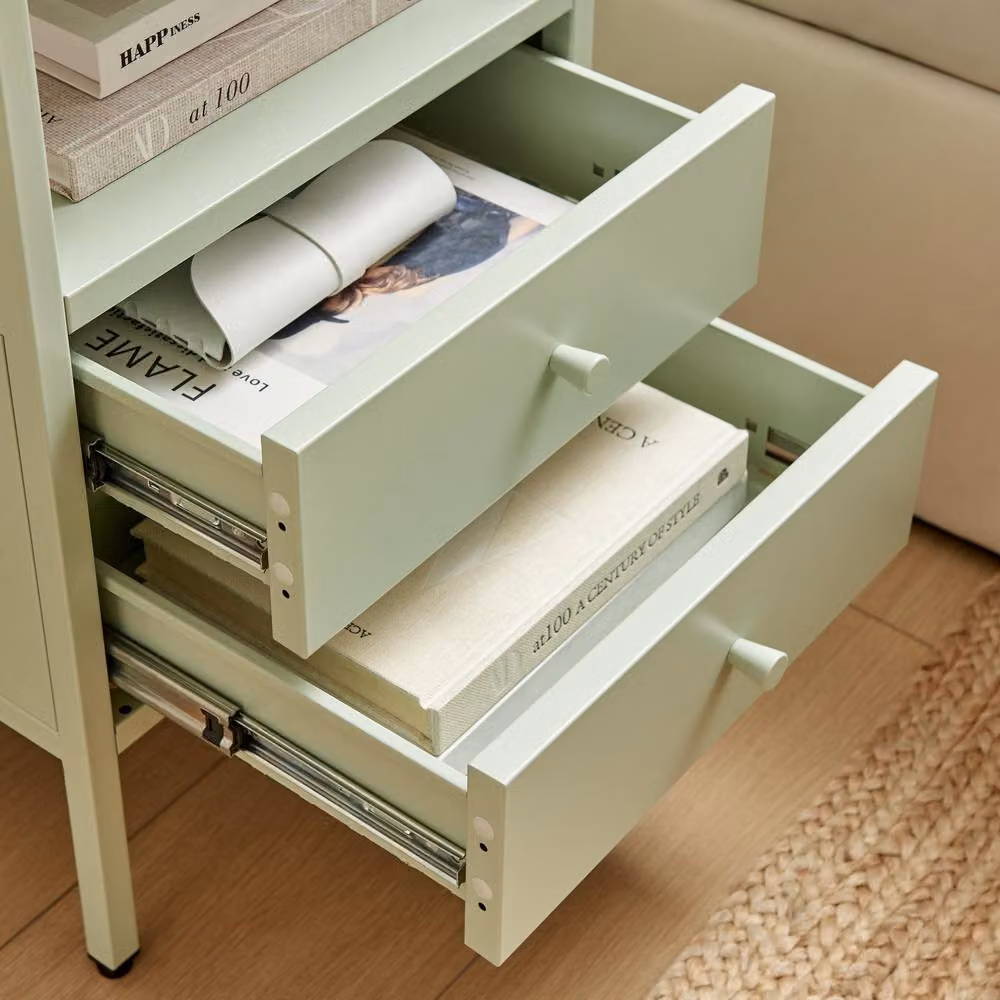 FurnitureboxUK Lykke Metal Storage Bedside Table in Green – 2