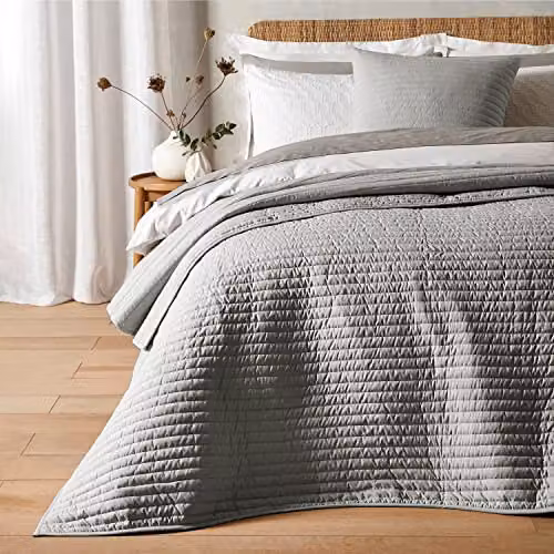 Bianca Quilted Lines Reversible Bedspread in Silver Grey, W: 220 cm x D: 230 cm – 2