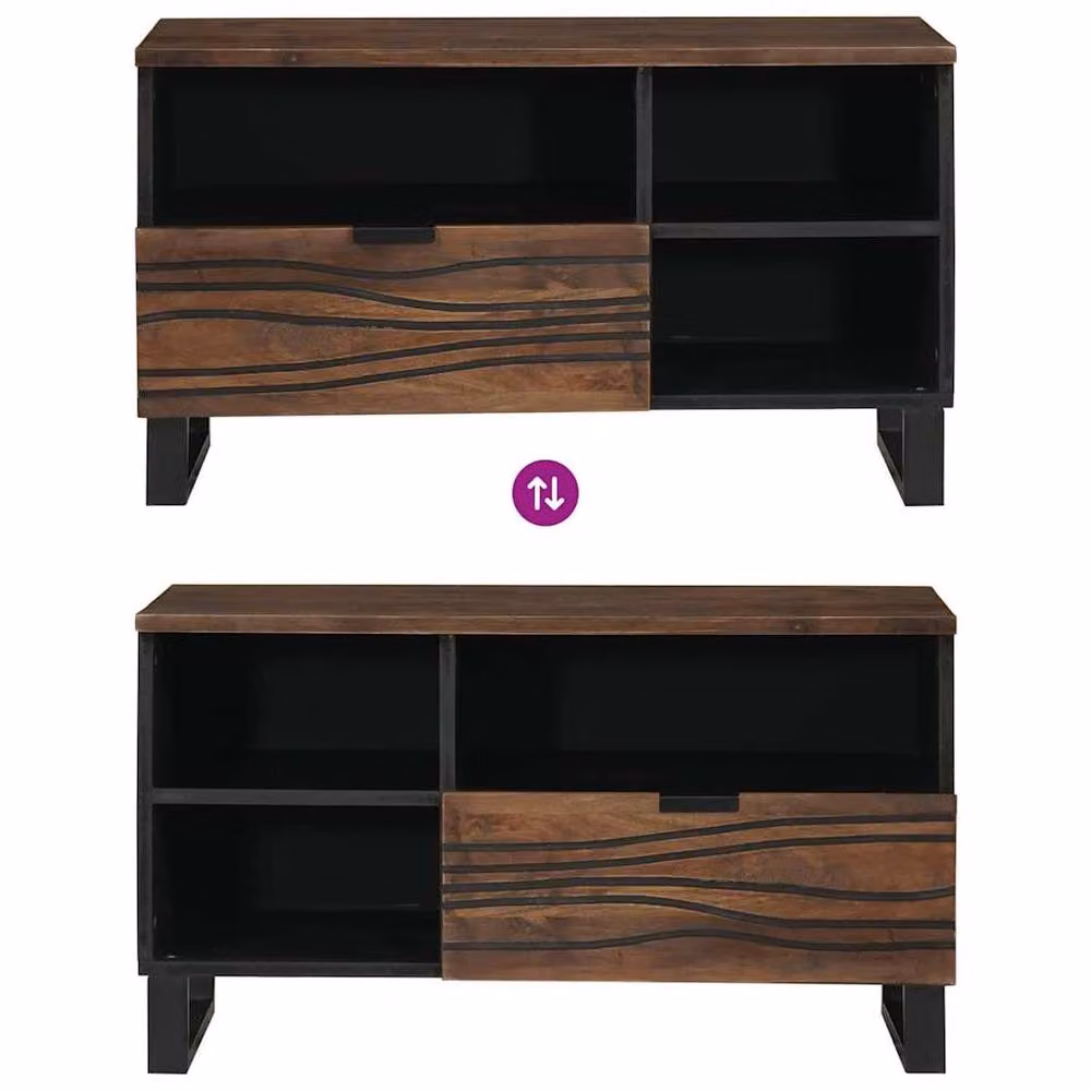 Berkfield Home Modern TV Cabinet in Walnut Brown, W/D/H: 80 x 33.5 x 46 cm – 6