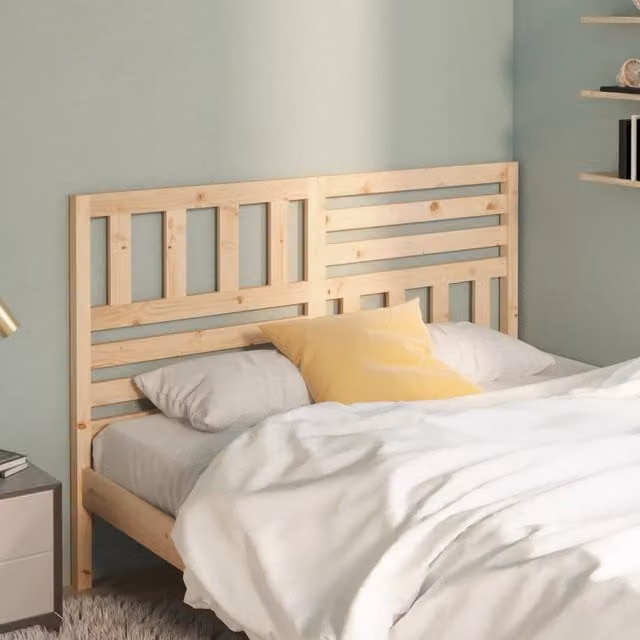 Berkfield Home Rustic Solid Wood Pine Bed Headboard, Brown, W: 126 cm, D: 4 cm, H: 100 cm