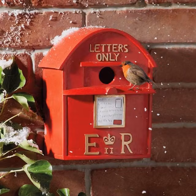 Coopers of Stortford Red Letter Box Birdhouse in Frost-Proof Resin