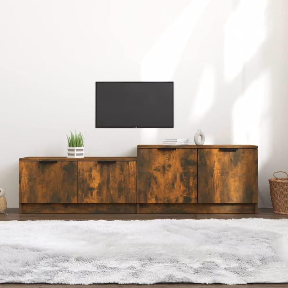 Berkfield Home Modern TV Cabinet in Smoked Oak Brown, W: 158.5 cm, D: 45 cm, H: 45 cm – 2