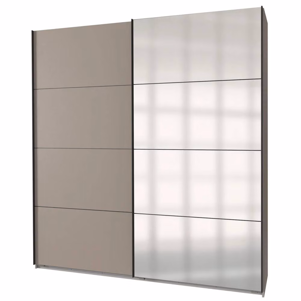 KDMD Aalst Sahara Grey Sliding Door Wardrobe with Mirror, W/H: 225 x 65 cm – 2