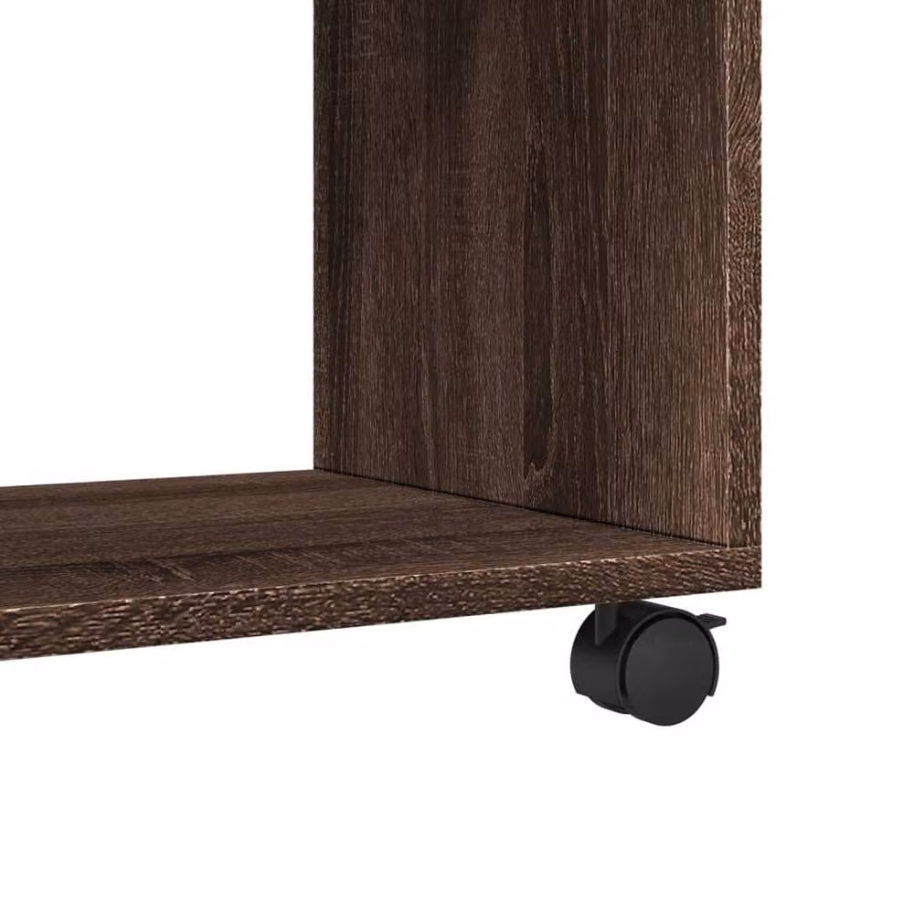 vidaXL Berkfield Home Rolling Cabinet in Brown Oak, W/D/H: 72 x 33 x 42.5 cm – 6