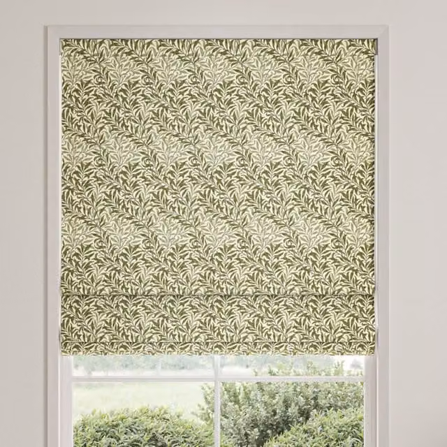 William Morris Willow Bough Made To Measure Blackout Roman Blind in Moss Green
