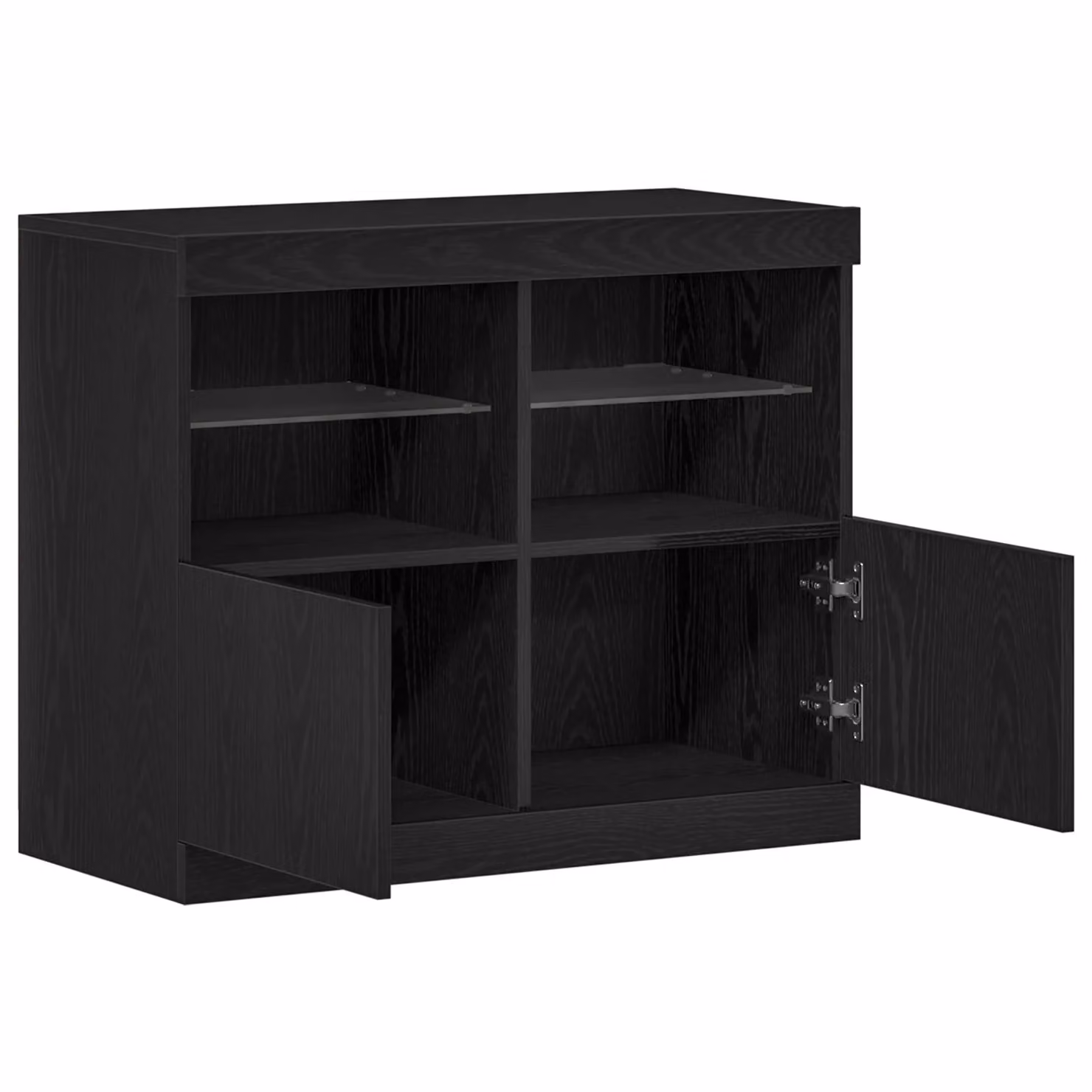Berkfield Home Modern Black Oak Sideboard with Integrated LED Lights W/D/H: 81 x 37 x 67 cm – 3