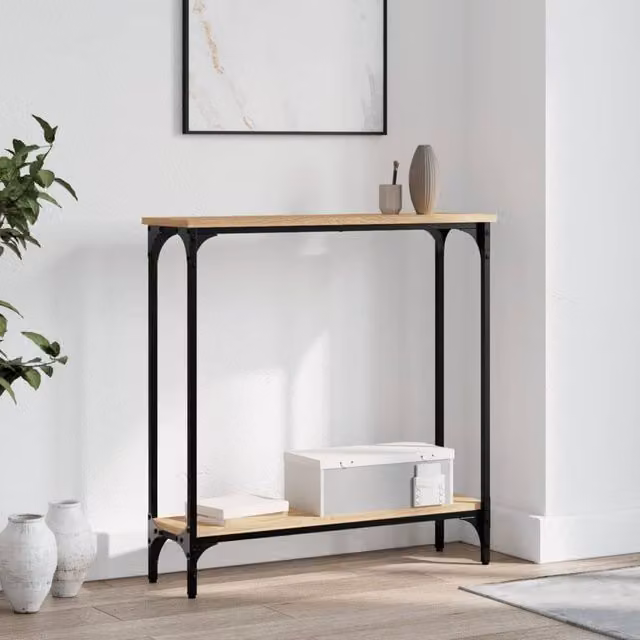 Berkfield Home Sonoma Oak Console Table in Brown, W/D/H: 75 x 22.5 x 75 cm – 1